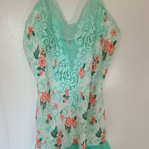 Victoria Secret Aqua Lace Teddy